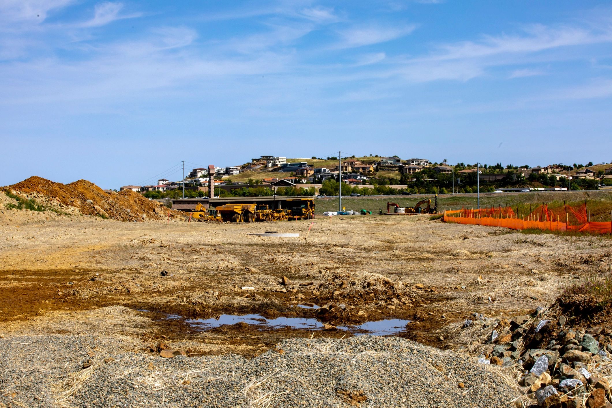 Active work site served by bulk water delivery