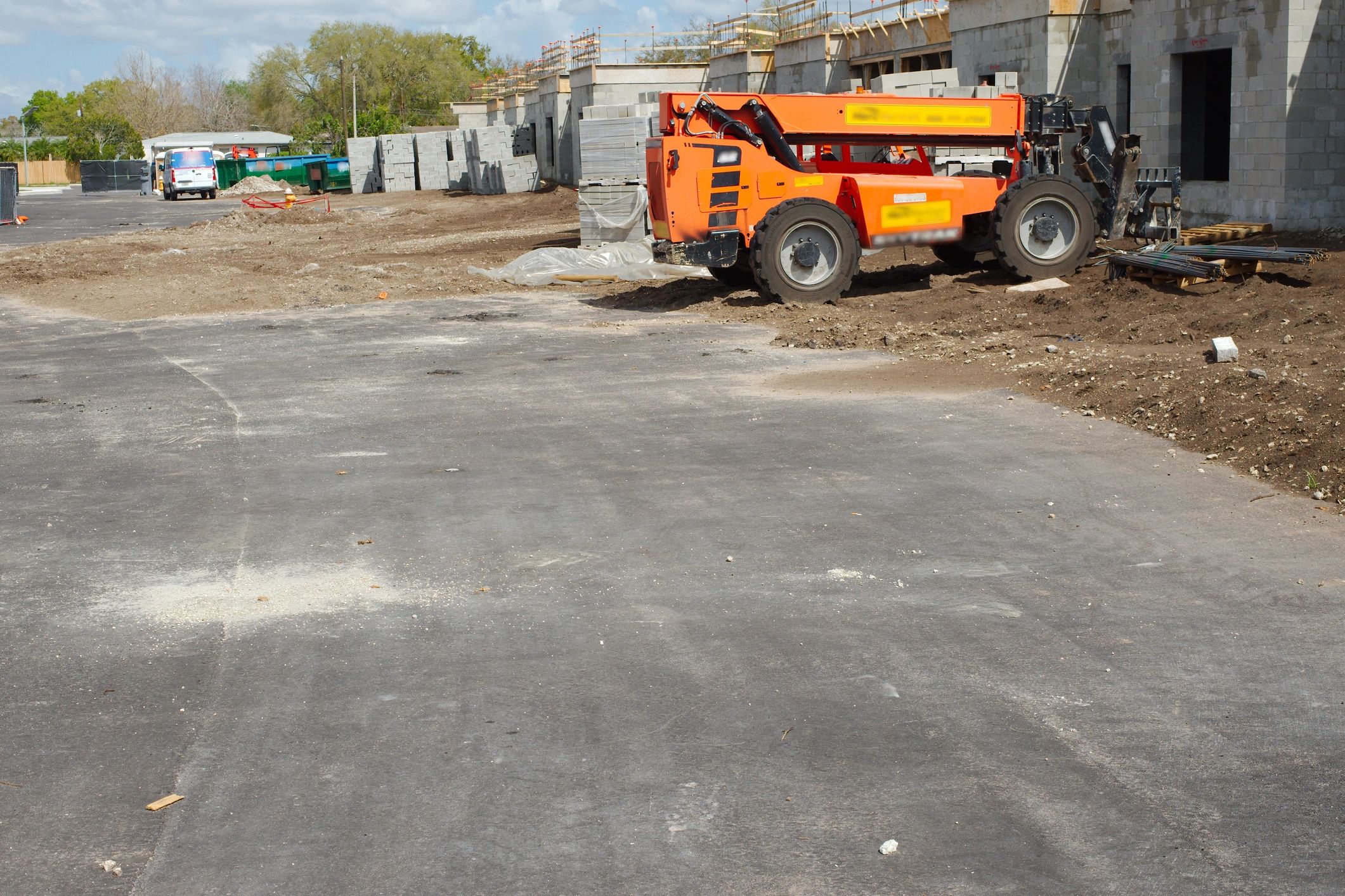 Construction area requiring scheduled water delivery